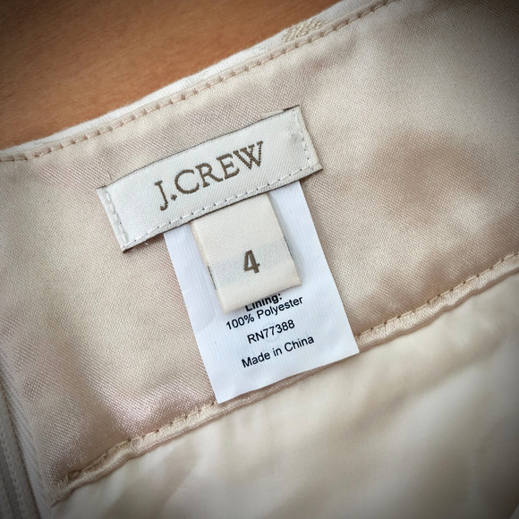 J. Crew Golden Bubbles Ivory Jacquard Pencil Skirt - Picture 5 of 6